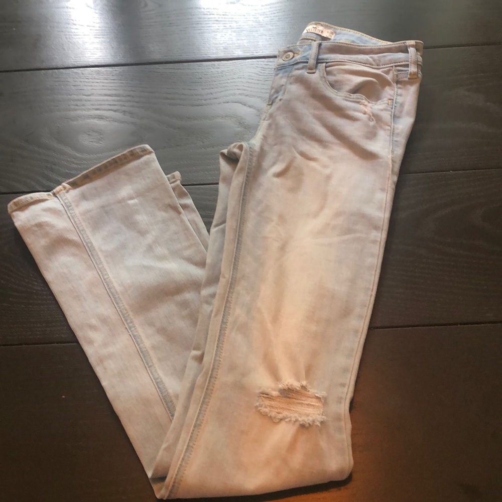 Distressed bootcut jeans